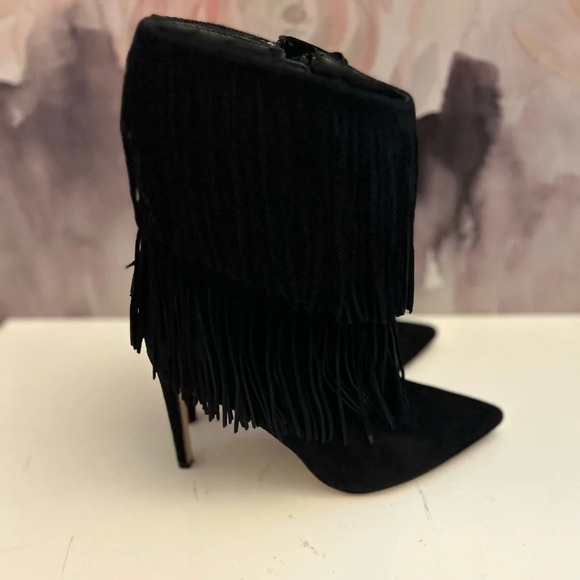 ! Sam Edelman Belinda Mid-Calf Fringe Bootblack size 8 - Picture 4 of 7